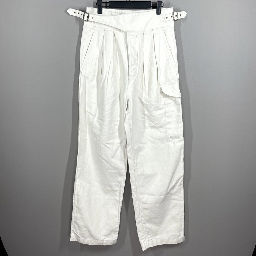 NEW Banana Republic Pants Womens 8 tan linen wide leg preppy